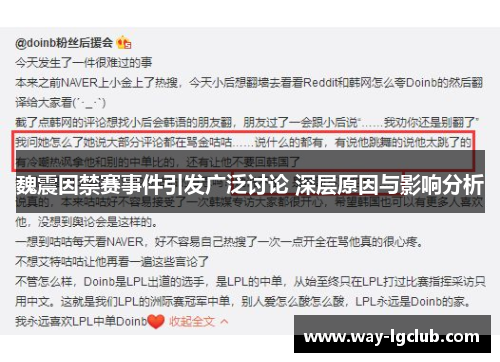 魏震因禁赛事件引发广泛讨论 深层原因与影响分析